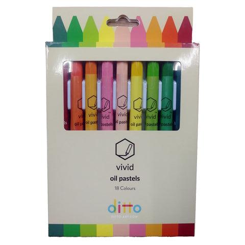 Ditto Vivid Oil Pastels: Jumbo 18 Colours