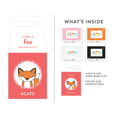 4Cats Ditto Oven-Bake Clay Fox Kit