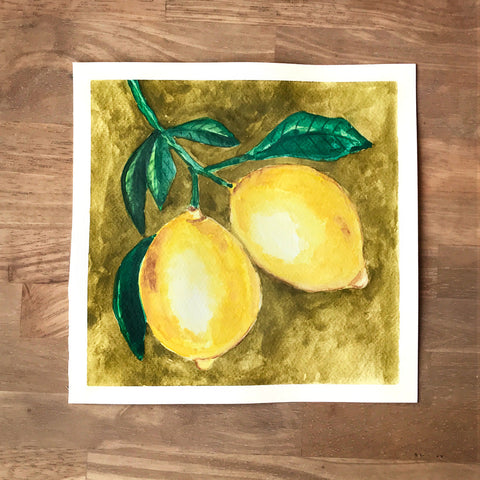 Sunlit Lemons Watercolour