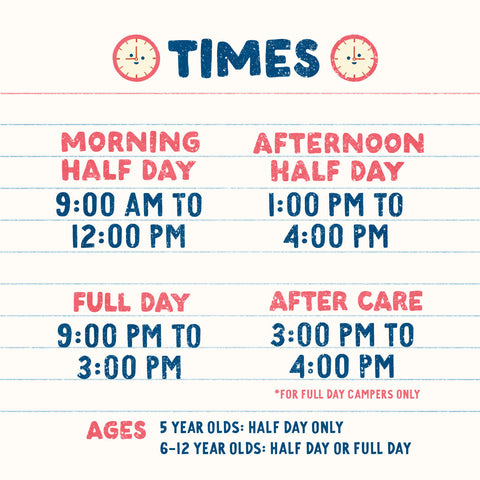 1pm Thu Aug 27th | Summer Camp Half Day