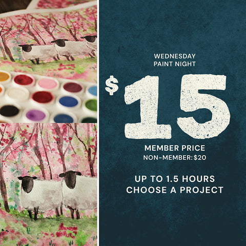 6:30pm Wed Apr 1st | Wednesday Paint Night | Cherry Blossom Spring