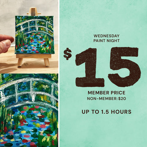 6:30pm Wed May 13th | Wednesday Paint Night | Mini Monet (3x3 inches)