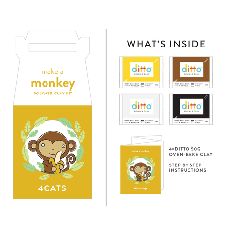 4Cats Ditto Oven-Bake Clay Monkey Kit
