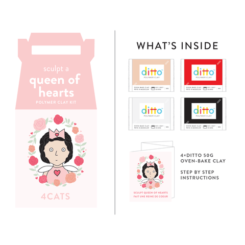 4Cats Ditto Oven-Bake Clay Queen Of Hearts Kit