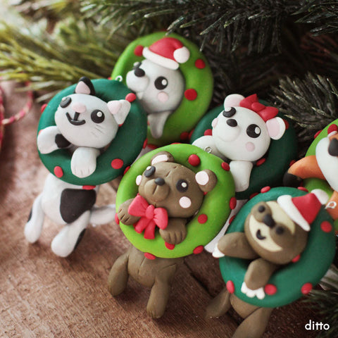 Sculpt & Bake: Holiday Cutie Baby Animal Wreath Ornaments Kit